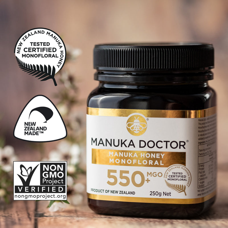 MGO 550+ Monofloral Mānuka Honey 250g